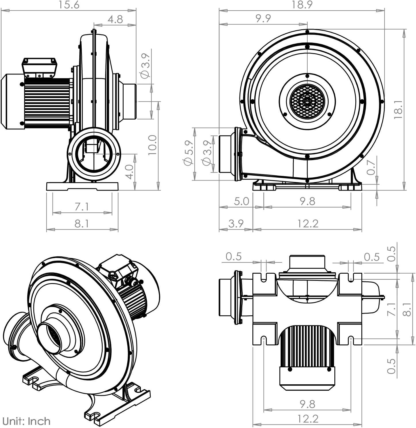Fuji Electric FDC-010A-7W Direct Drive Turbo Blower – Fuji Ring